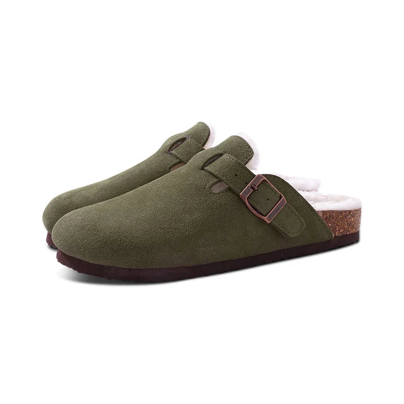 W&W Mode | Pantoletten Damen – rutschfeste warme Winter Hausschuhe