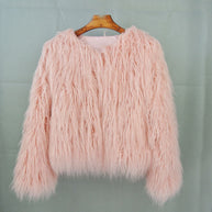 WW Mantel für Damen, dicker, warmer Kunstpelzmantel