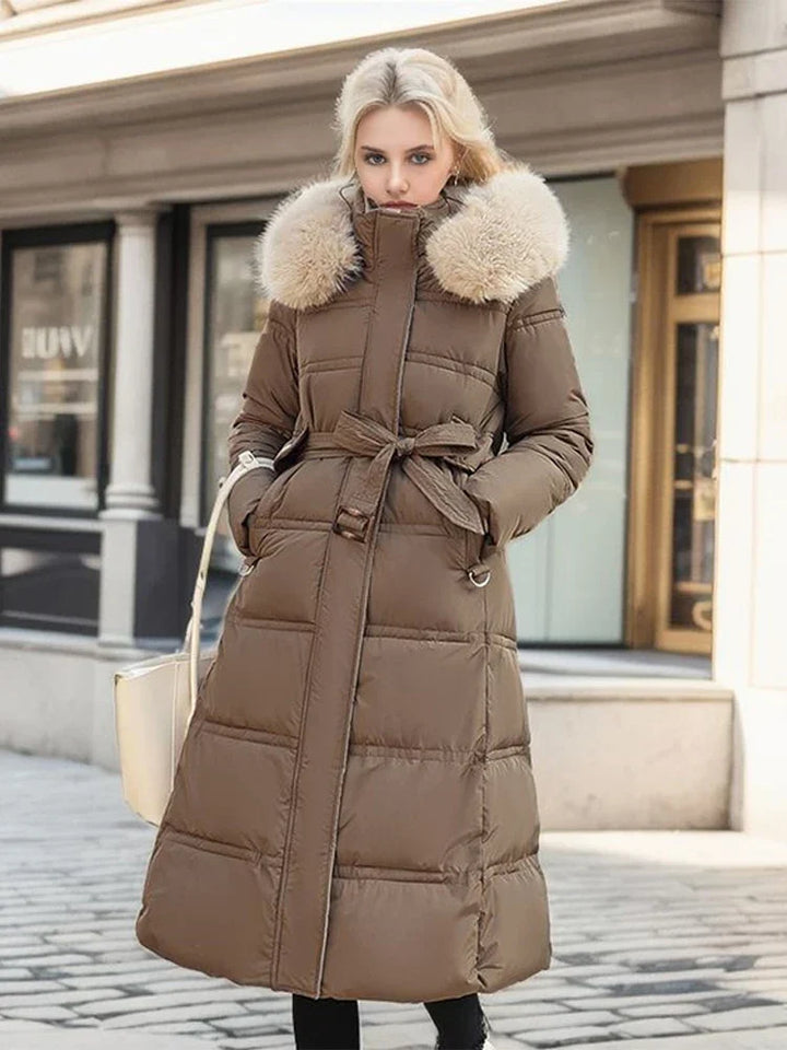 W&W Mode - Winterjacke mit Fellkragen und Gürtel