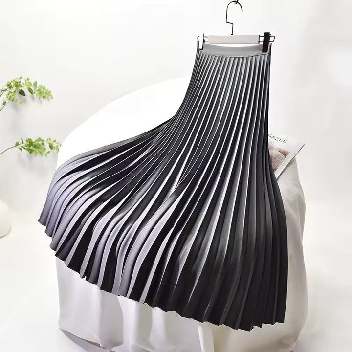 W&W Mode | Satin Plissee Rock Hohe Taille