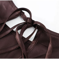 WW | Einfarbiges Satin Ärmelloses Maxikleid