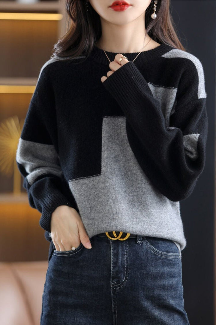 W&W Mode - Gestrickter Freizeitpullover - Damen Gemütlicher Strickpullover
