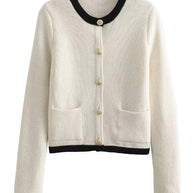 Strick-Cardigan mit Rundhalsausschnitt