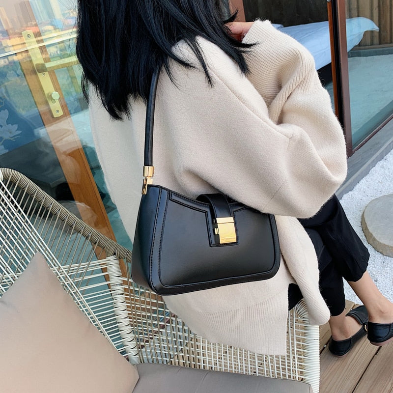 WW Stilvolle Linke Schultertasche | Damen Designer Handtasche mit Reißverschluss