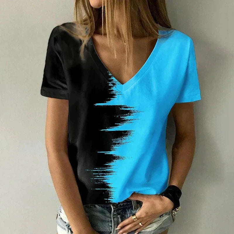 WW | T-Shirt mit V-Ausschnitt und Kurzen Ärmeln