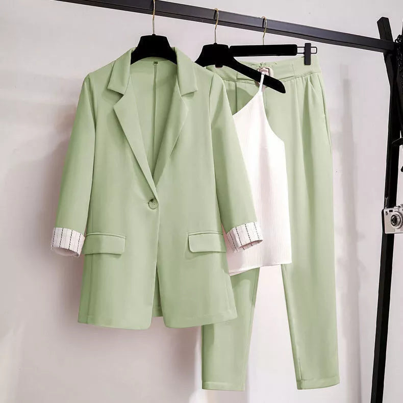 WW | Eleganter Dreiteiliger Anzug in Übergröße Für Damen