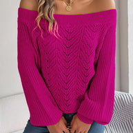 Lässiger Off-Shoulder Strickpullover