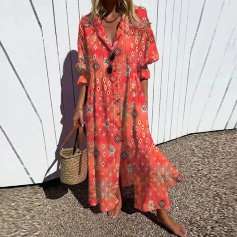 WW | Luxuriöses Frühlings-Bohemian-Kleid
