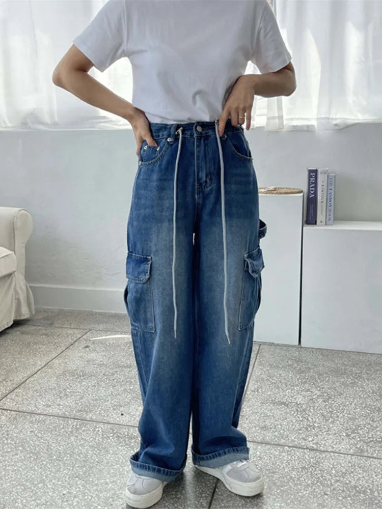 WW | Trashy Y2K Streetwear Multi Pockets Baggy Jeans Cargo Hosen für Frauen 90Er Vintage Kleidung Hip Hop Damen Hosen Ropa Mujer
