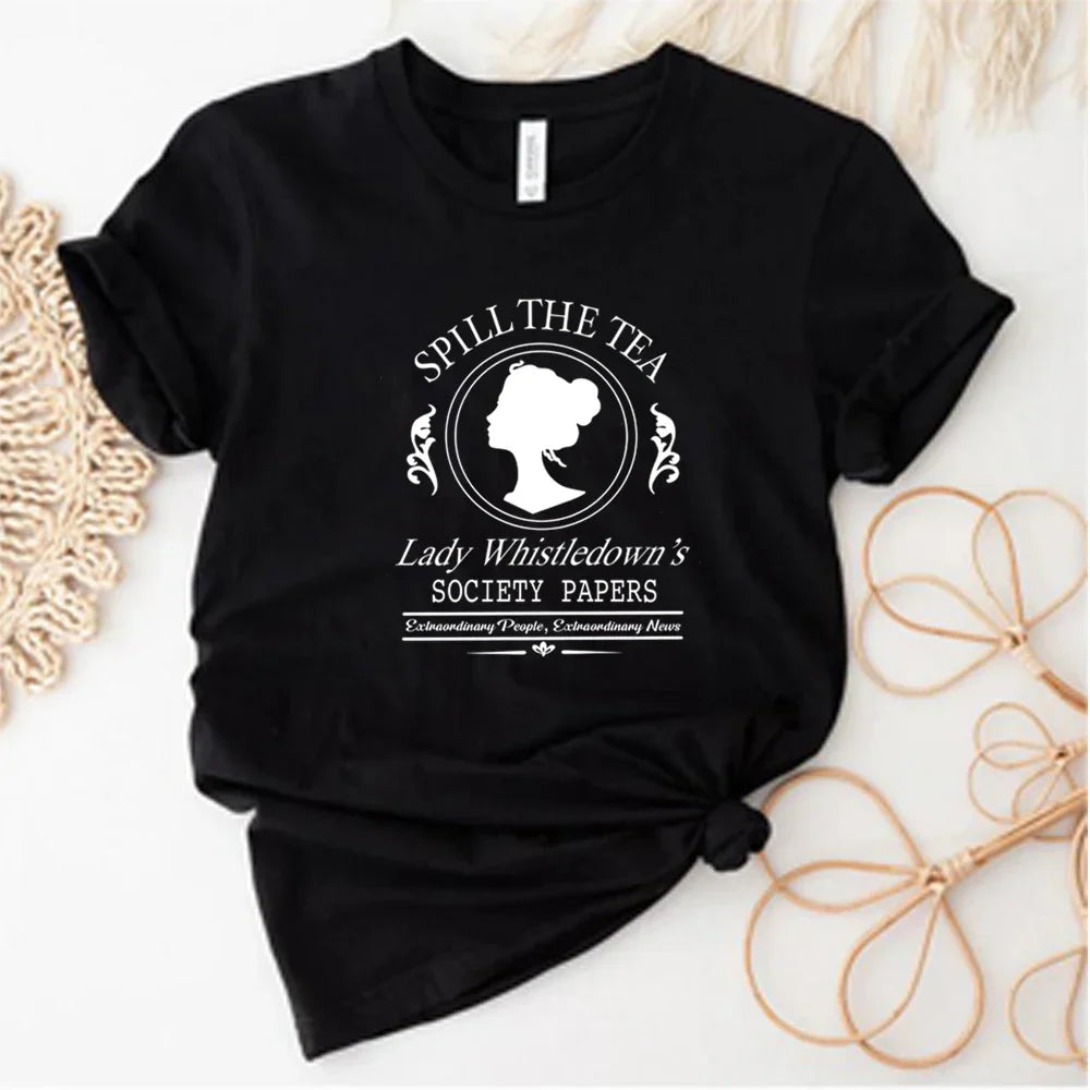 WW | Bluse mit Elegantem Motiv aus Der Serie Bridgerton