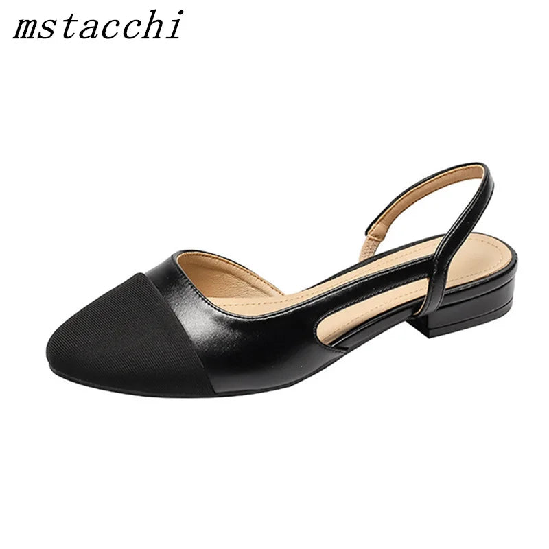 WW | Aprikose Frauen Pumps Mittelhohe Absätze Gemischte Farben Runde Spitze Legere Schuhe Damen Sandalen Festkleid Slingbacks Damen Schuhe Trend
