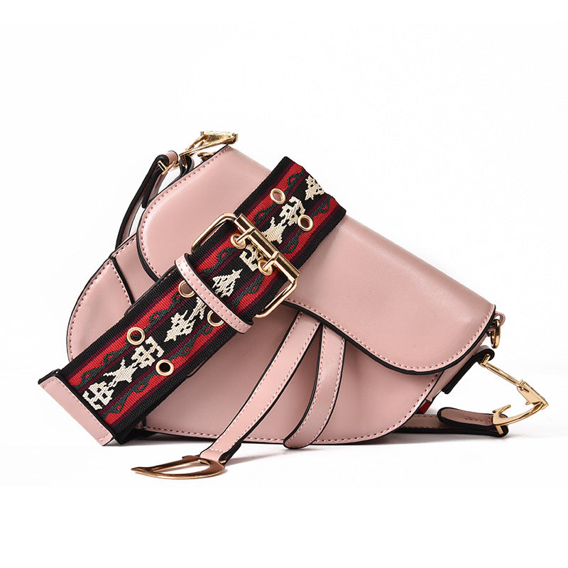 WW | Damen Schultertasche - Exklusive PU-Leder Satteltasche mit breitem Riemen und luxuriösem Aussehen
