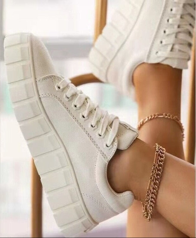 WW | Wildleder Sneakers Mit Klobigem Plateau Für Damen