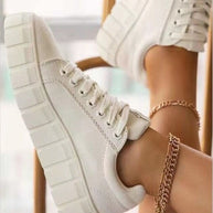 WW | Wildleder Sneakers Mit Klobigem Plateau Für Damen