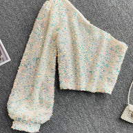 WW | Glitzerndes Top mit einem Schulterträger
