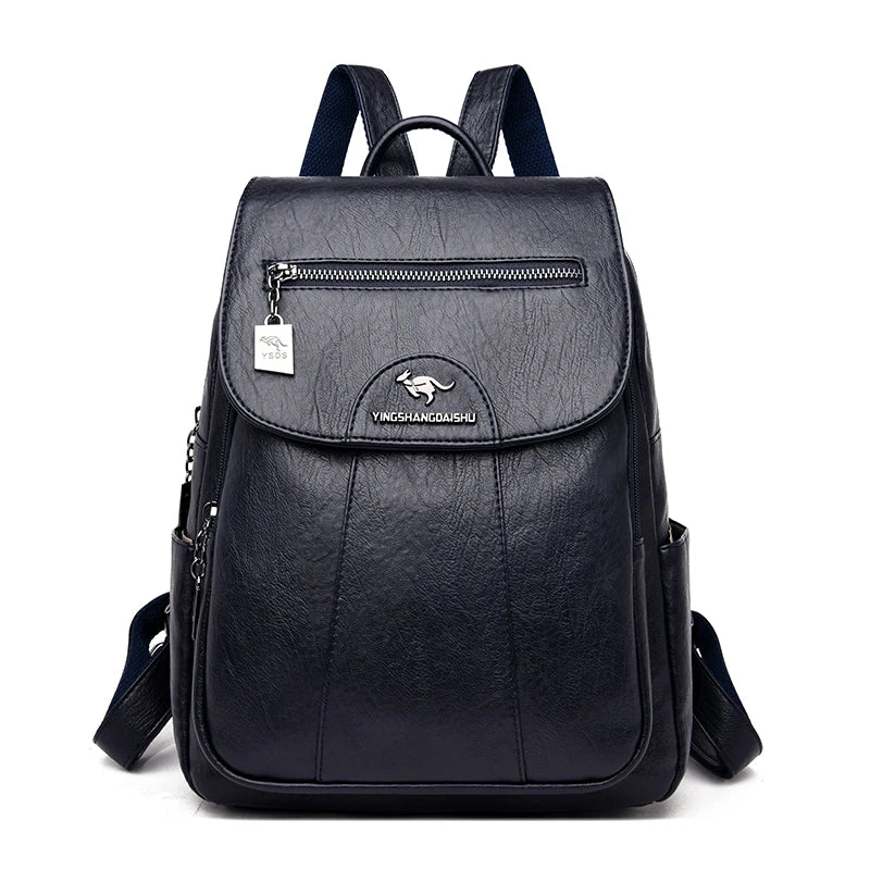 W&W Mode | Großer Leder Rucksack Mit Diebstahlschutz Für Damen
