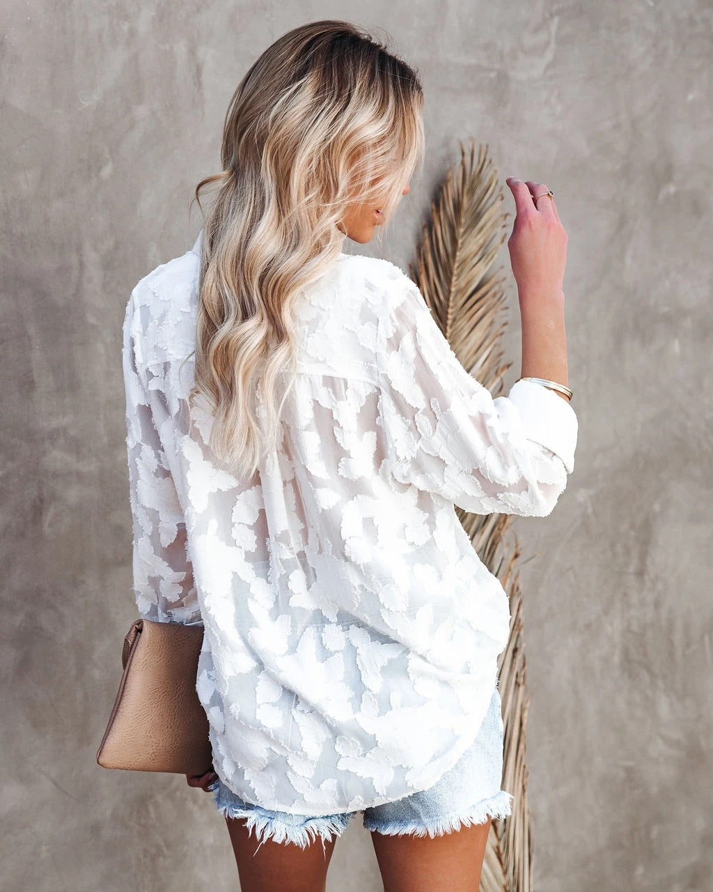 WW | Weiße Bluse mit Muster