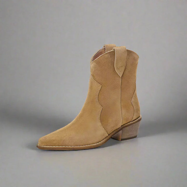 W&W Mode | Rindsleder Damen Wildleder Damen Stiefel Mit Absatz