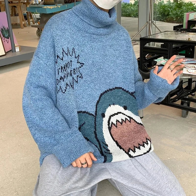 W&W Mode | Winterpullover mit Cartoon-Hai-Design für Paare