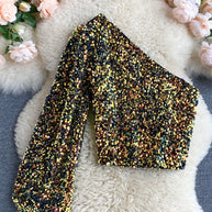WW | Glitzerndes Top mit einem Schulterträger