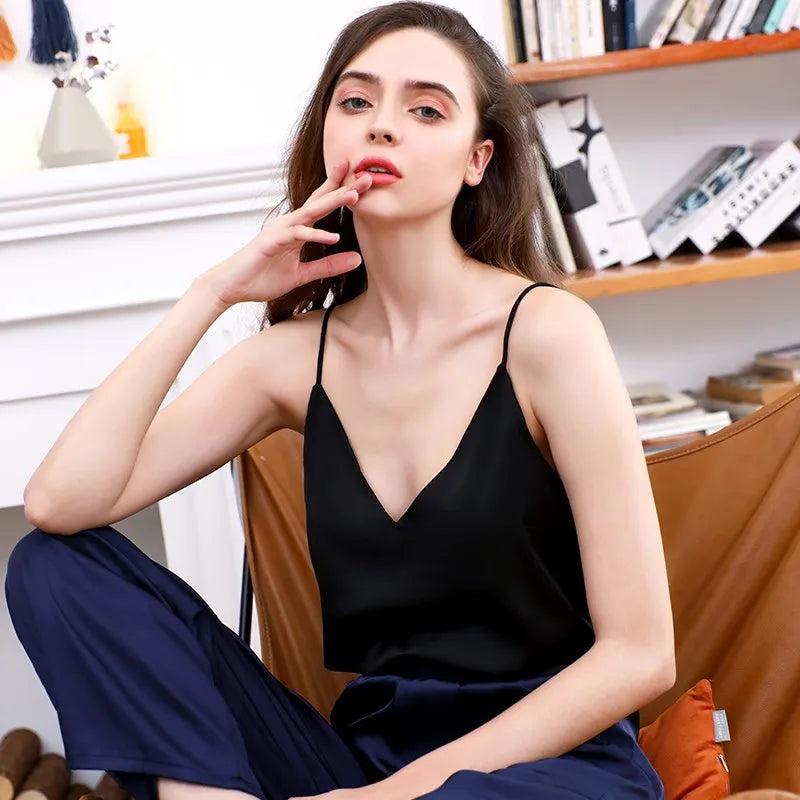 W&W Mode | Neck Satin Crop Top Damen
