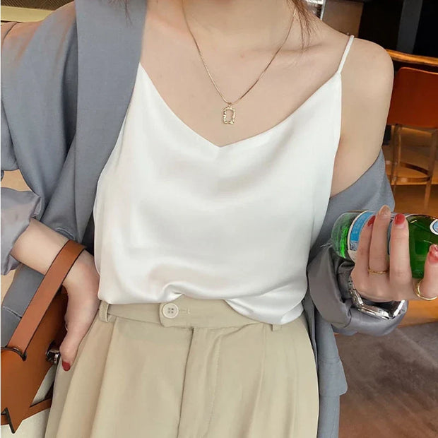 WW | Neck Satin Crop Top Damen