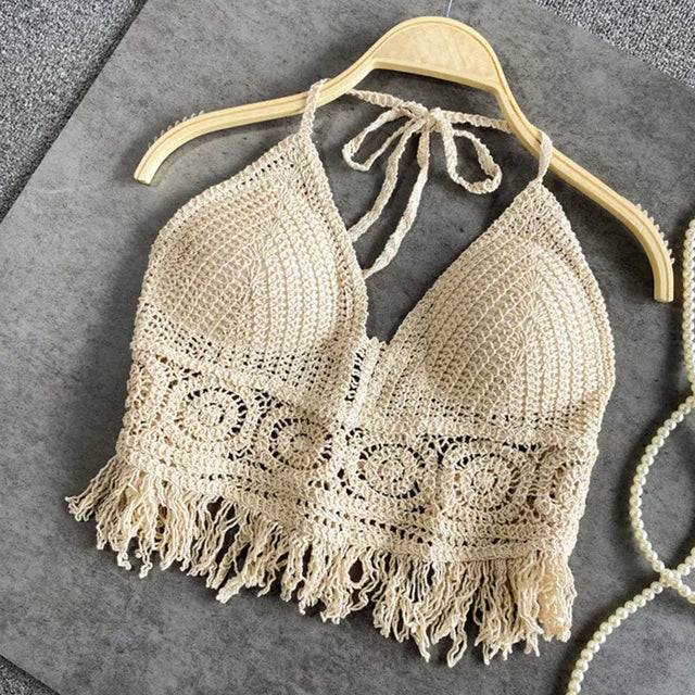 W&W Mode | Häkel Bikini Bh Im Boho Stil Mit Quaste