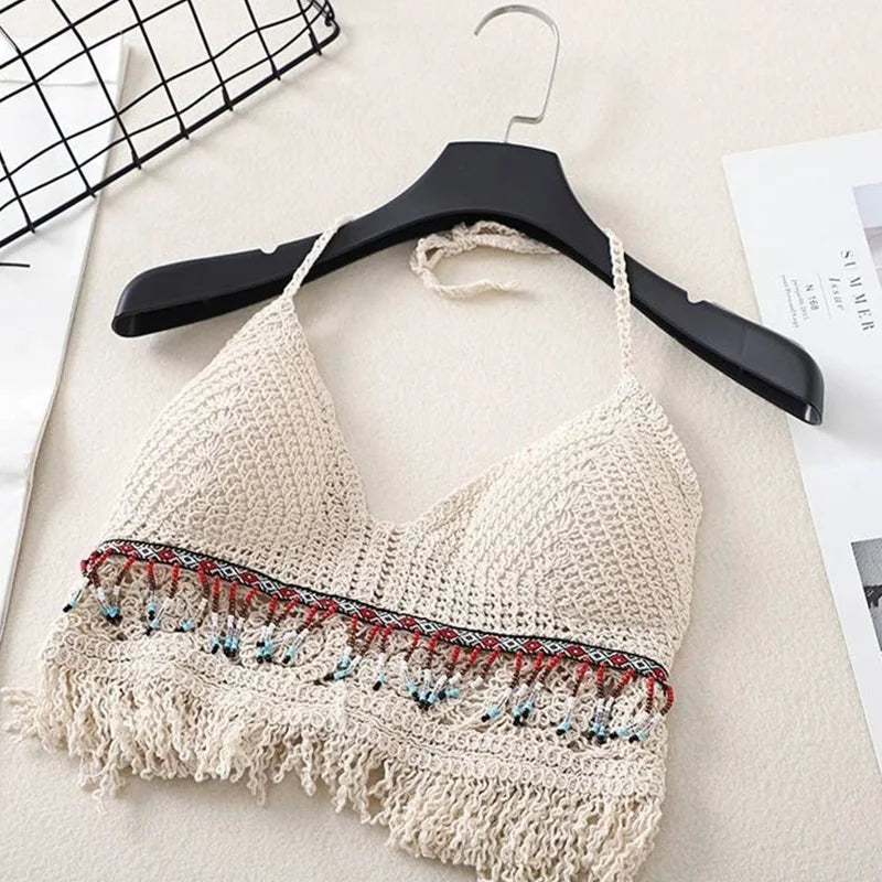 W&W Mode | Häkel Bikini Bh Im Boho Stil Mit Quaste