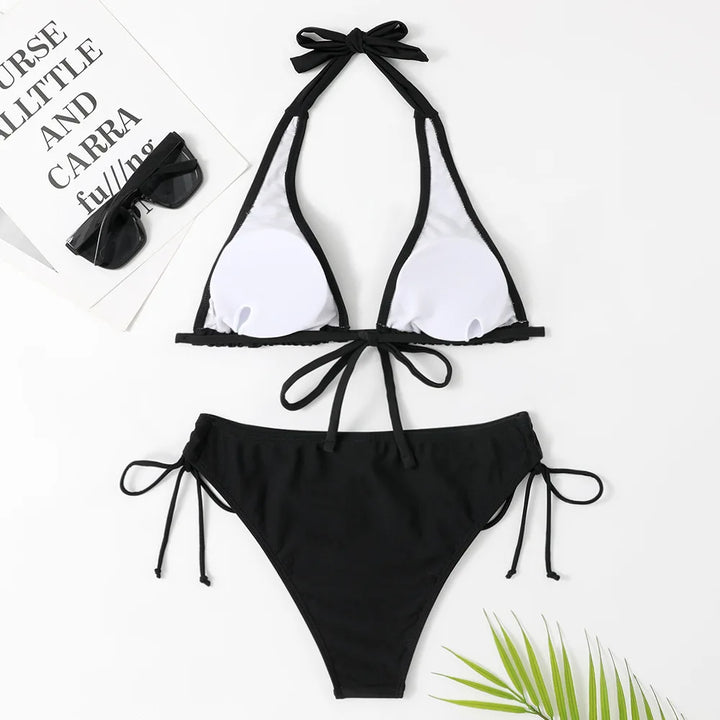 W&W Mode - Eleganter Triangel-Bikini in Schwarz