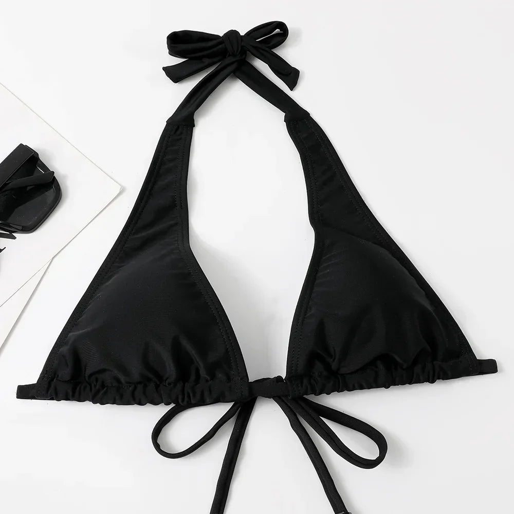 W&W Mode - Eleganter Triangel-Bikini in Schwarz