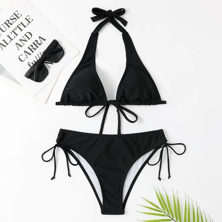 W&W Mode - Eleganter Triangel-Bikini in Schwarz