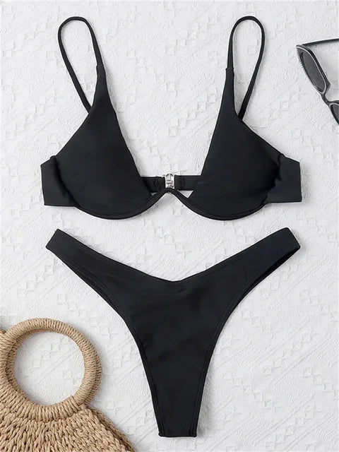 W&W Mode – Bügel-Bikini-Set: Push-up-BH und Tanga-Bademode für Damen