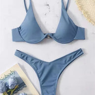 WW – Bügel-Bikini-Set: Push-up-BH und Tanga-Bademode für Damen