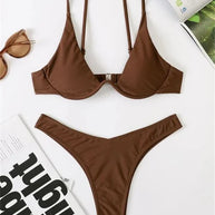 WW – Bügel-Bikini-Set: Push-up-BH und Tanga-Bademode für Damen