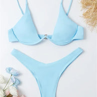 WW – Bügel-Bikini-Set: Push-up-BH und Tanga-Bademode für Damen