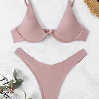 WW – Bügel-Bikini-Set: Push-up-BH und Tanga-Bademode für Damen