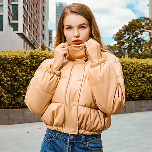 WW | Gepolsterte Lederjacke für Damen
