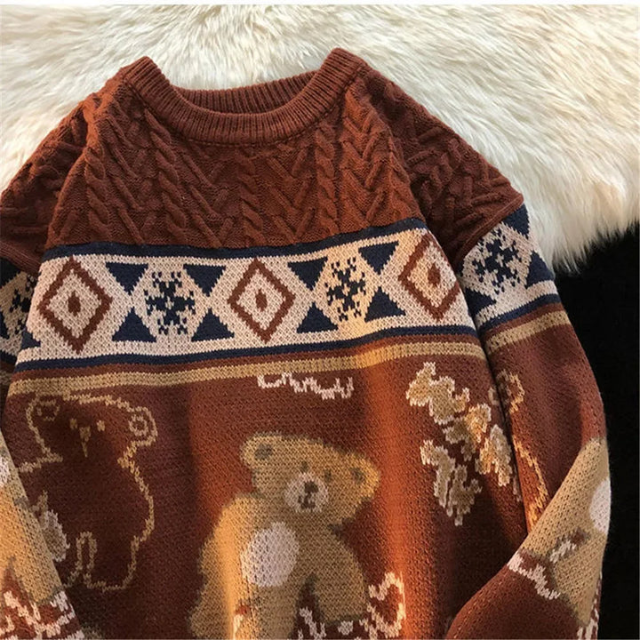 W&W Mode - Hässlicher Weihnachtspulli - Niedlicher Bärenpullover für Paare