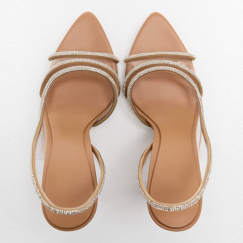 WW Elegante High-Heeled Sandalen | Stiletto Slingback Peep Toe Schuhe