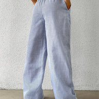 WW | Bequeme Hose mit Weitem Bein und Streifendruck