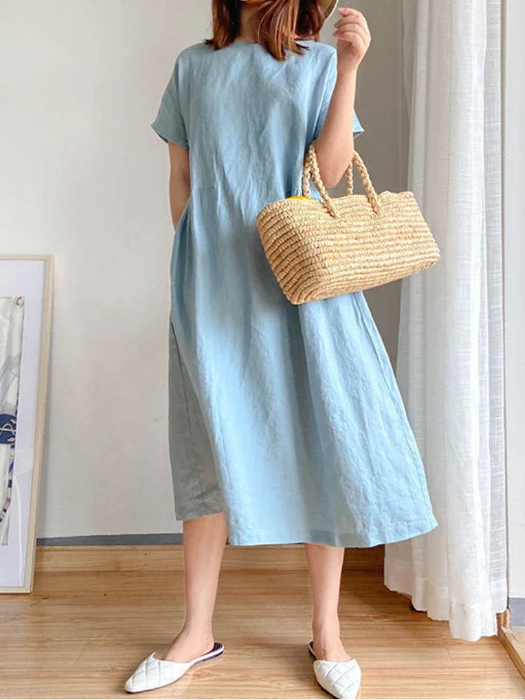 WW | Einfarbig Midi Kleid Aus