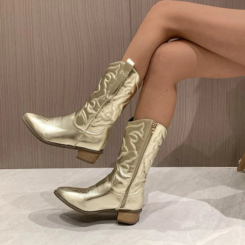 WW - stijlvolle metallic chique laarzen
