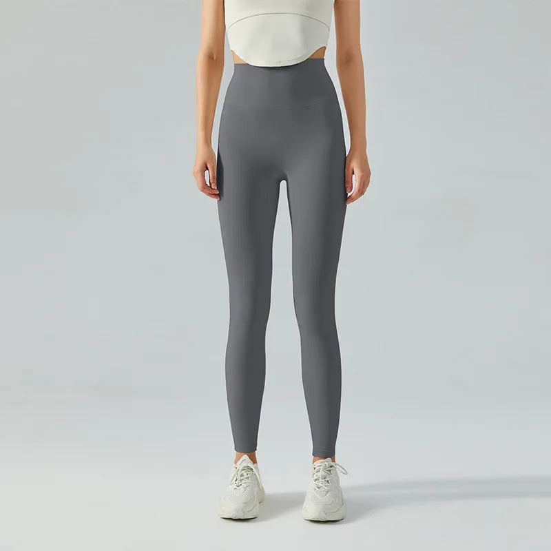 WW | Emily Sportswear Naked Hochtaillierte Tight Yoga Hosen Doppelseitig Gebürstet Pfirsich Po-Hebende Lauf Sport Fitness Leggings