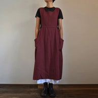 WW | Schürzenkleid aus Leinen- und Baumwollmischung mit Taschen für Frauen Pensacola