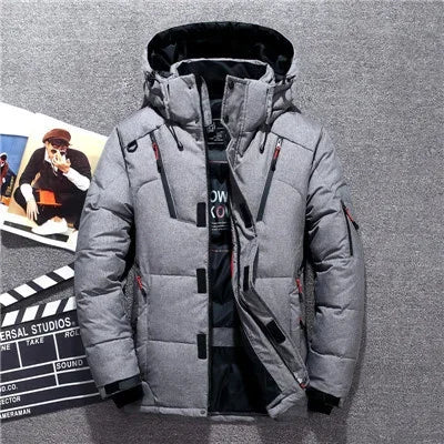 WW - Herren-Winterparka mit Kapuze - Warmer, winddichter Schneeparka für kalte Tage