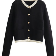 Strick-Cardigan mit Rundhalsausschnitt