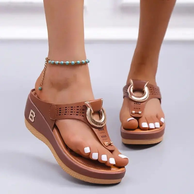 WW | Sommerschuhe, Große Plateausohlen, Rutschfest, Bequeme Strandschuhe