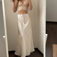 Clara™ - Hochtaillierter Satin-Maxirock