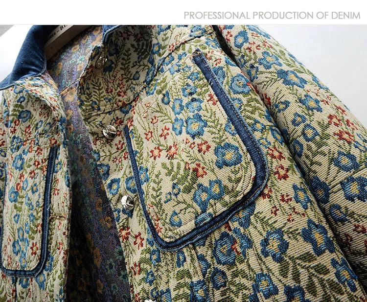 WW | Jeansjacke mit Jacquard Stickerei für Damen