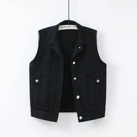 WW | Lässige Denimweste mit Taschen Detail